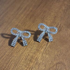 Target Silver Bow Earrings